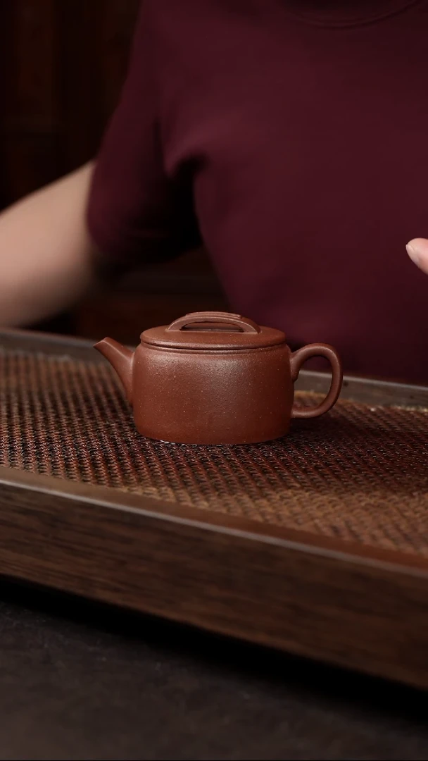 茶壶紫砂红降坡折嘴汉瓦