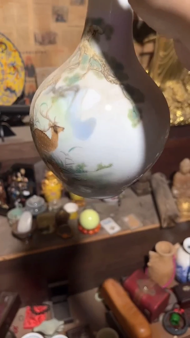 木闪电购链接精品摆件小鹿细瓶