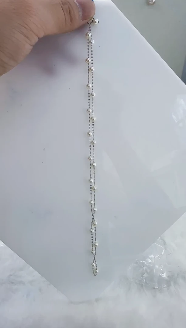 银S925镶嵌淡水珍珠DA珍珠满天星项链 a555