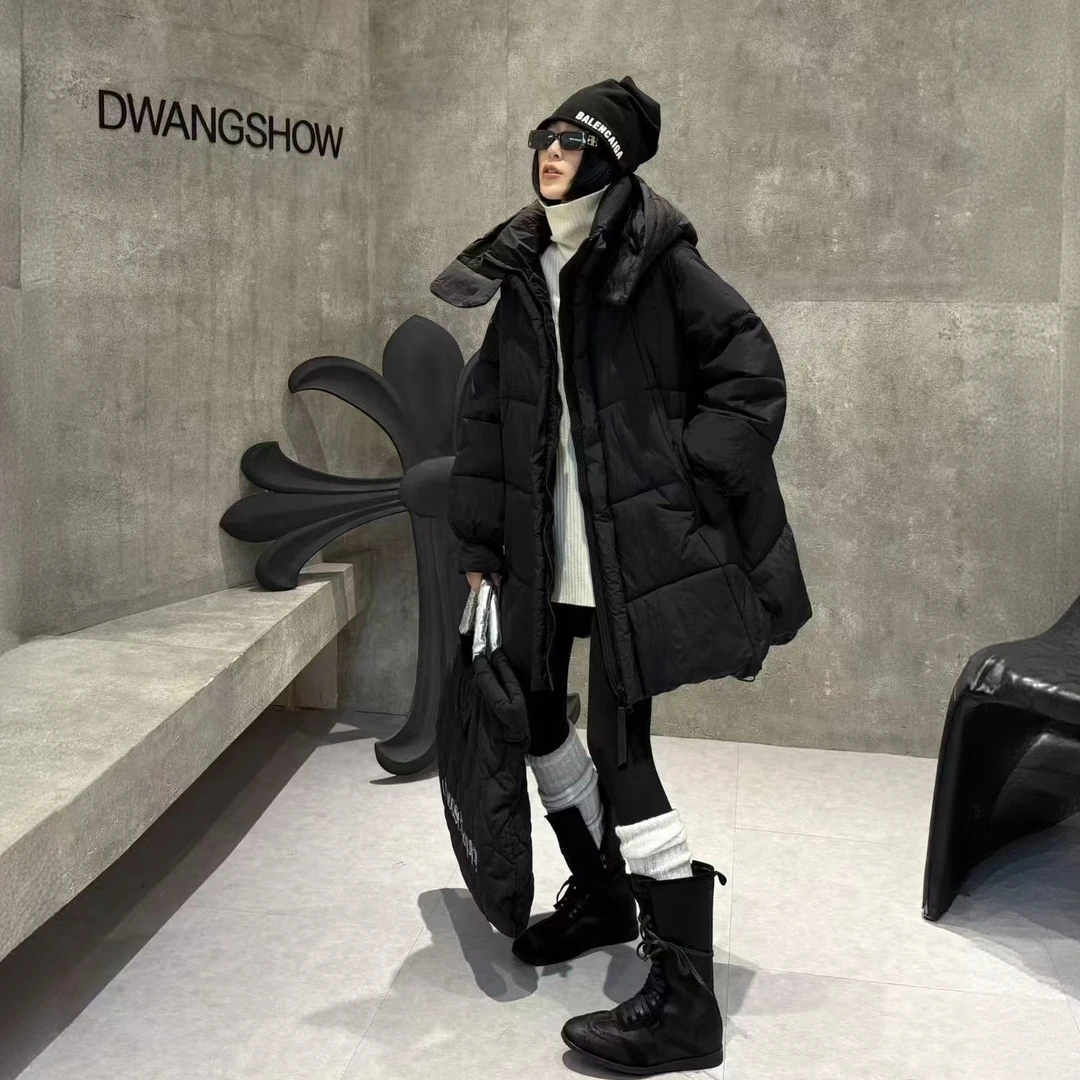 XPP特体大码超A版遮肉显瘦冬季外套棉服宽松长款连帽棉袄55113