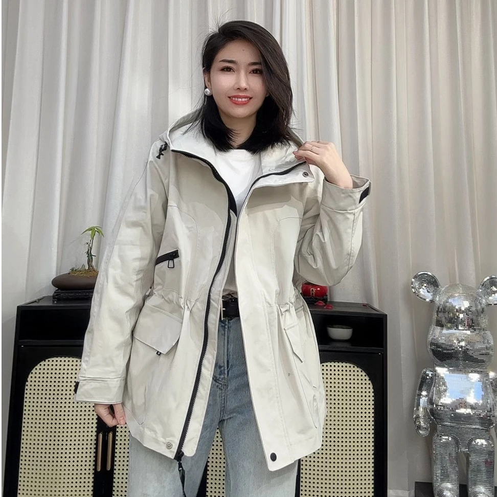 洋气休闲外套女新款长袖连帽纯色长袖减龄韩范时尚宽松外衣