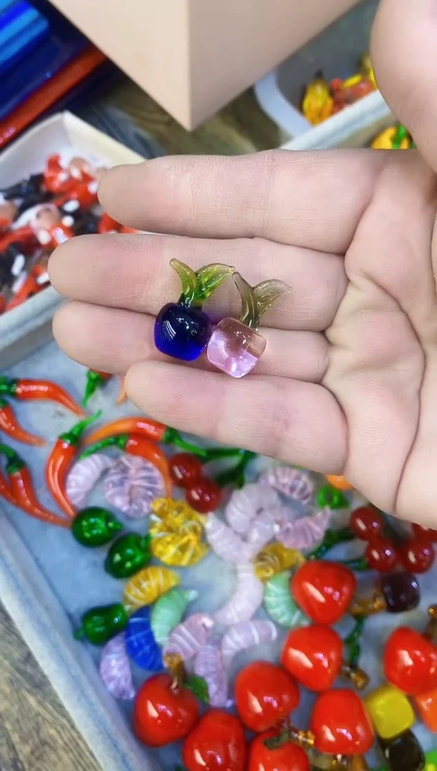 琉璃手工艺品苹果2个