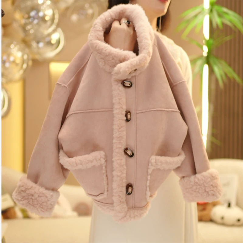 女童加绒外套2025新款秋冬款冬装儿童女孩保暖加厚上衣中大童皮衣