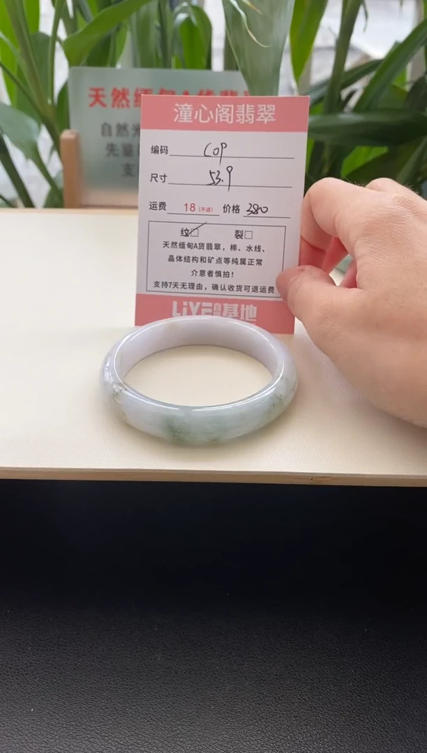 未镶嵌手镯翡翠53.5圈口编码c09