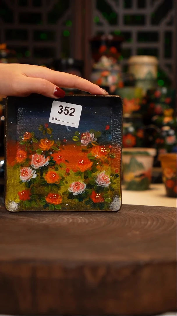 油画  手绘釉下彩杯子352