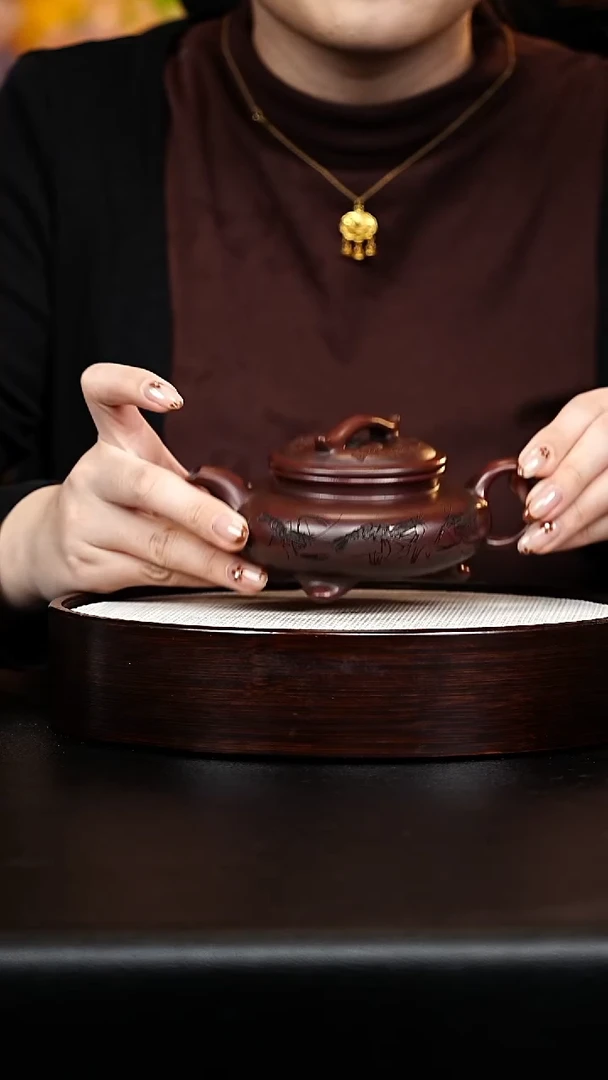 茶壶紫砂三足云桥