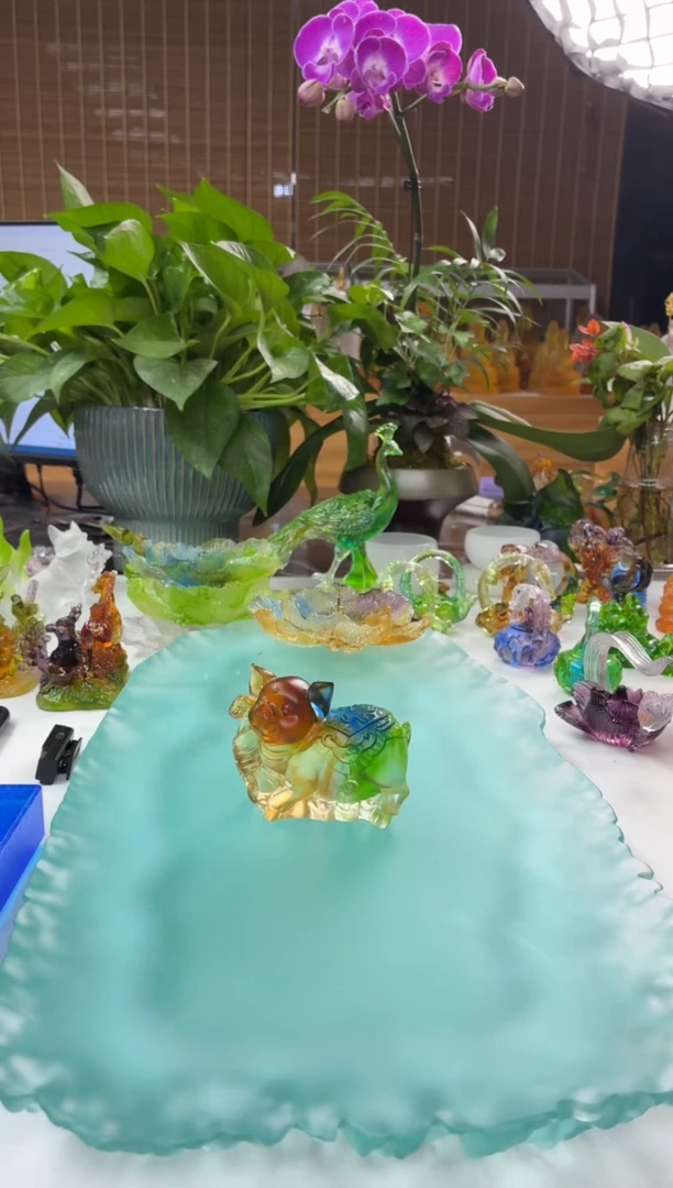 手工艺品琉璃彩色福猪茶宠小摆件