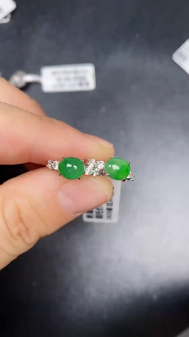 银S925镶嵌戒指翡翠3830