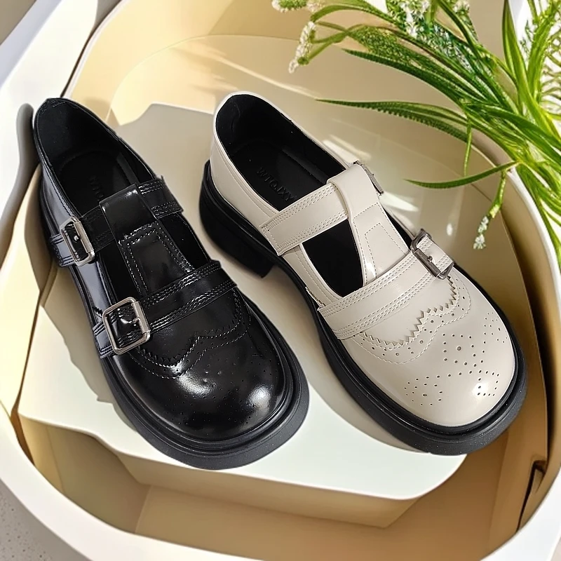 29-9微T型带(脚背)日系jk小皮鞋复古夏季时尚厚底休闲春秋乐福鞋