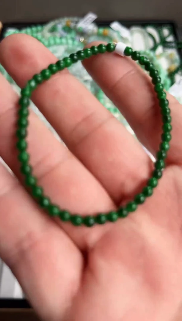 散珠翡翠翡翠手串卡3+