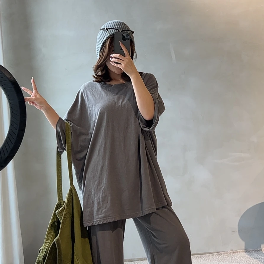 韩国夏季短袖极简套装