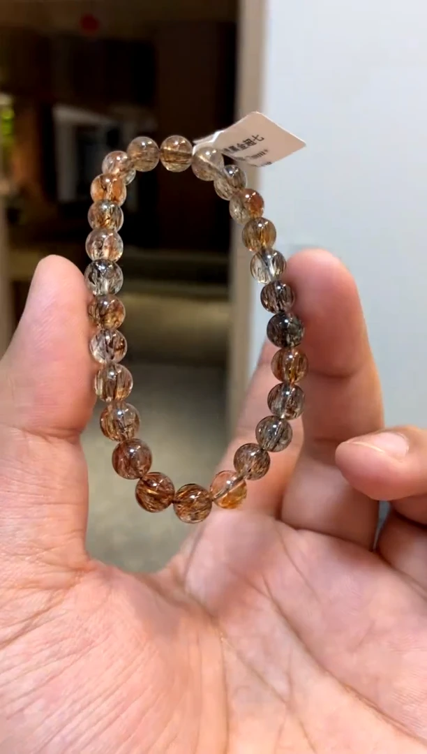 【闪购商品】水晶527-未镶嵌黑金超七7mm+