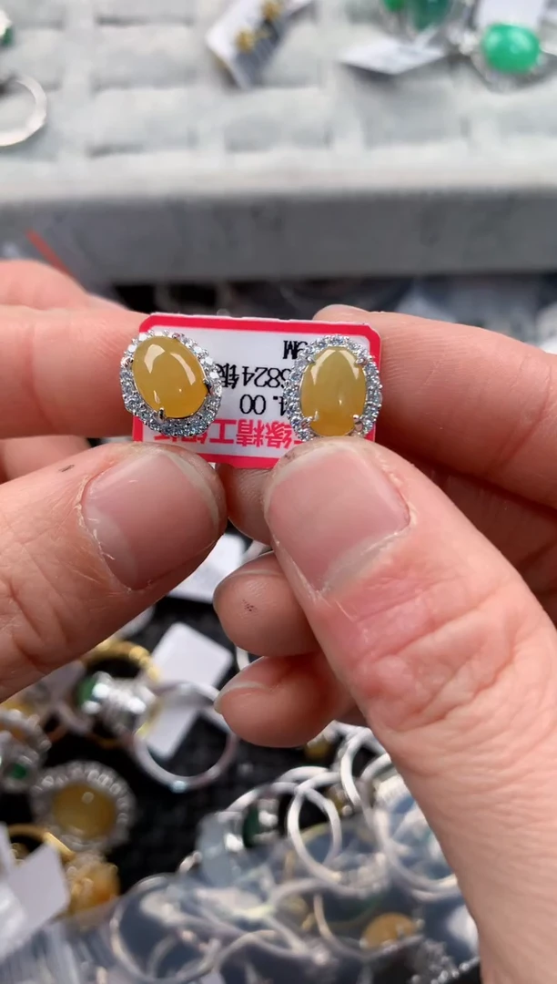 银S925镶嵌戒指翡翠777   1