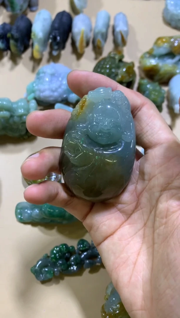 未镶嵌挂件翡翠落***情翡翠摆件