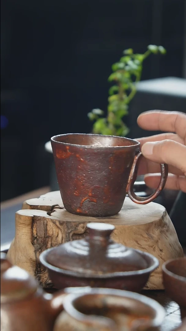 紫砂全手工正把斗笠杯