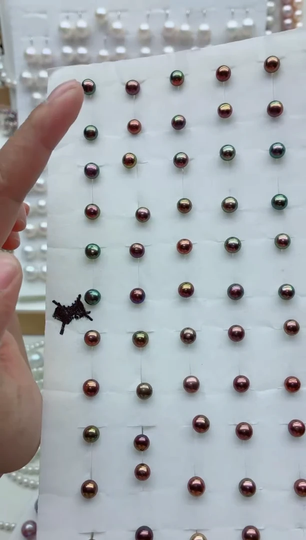 银S925镶嵌淡水珍珠耳钉多样性发其一，非无暇