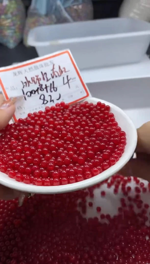 南红玛瑙未镶嵌颈饰w650南红冰锦红4mm*108颗