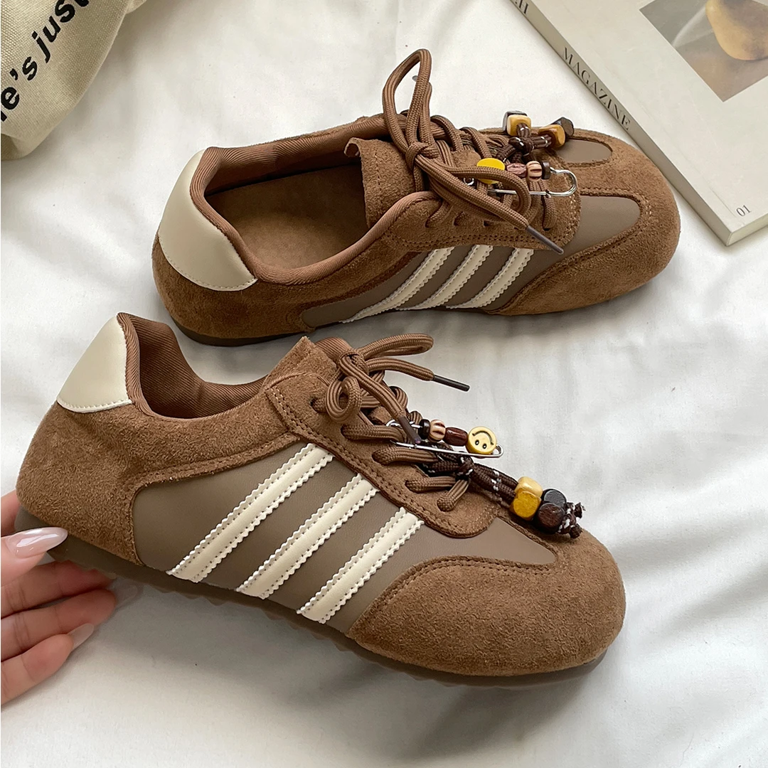 丑萌大头经典复古德训鞋女2025秋新款厚底软底舒适潮流百搭阿甘鞋