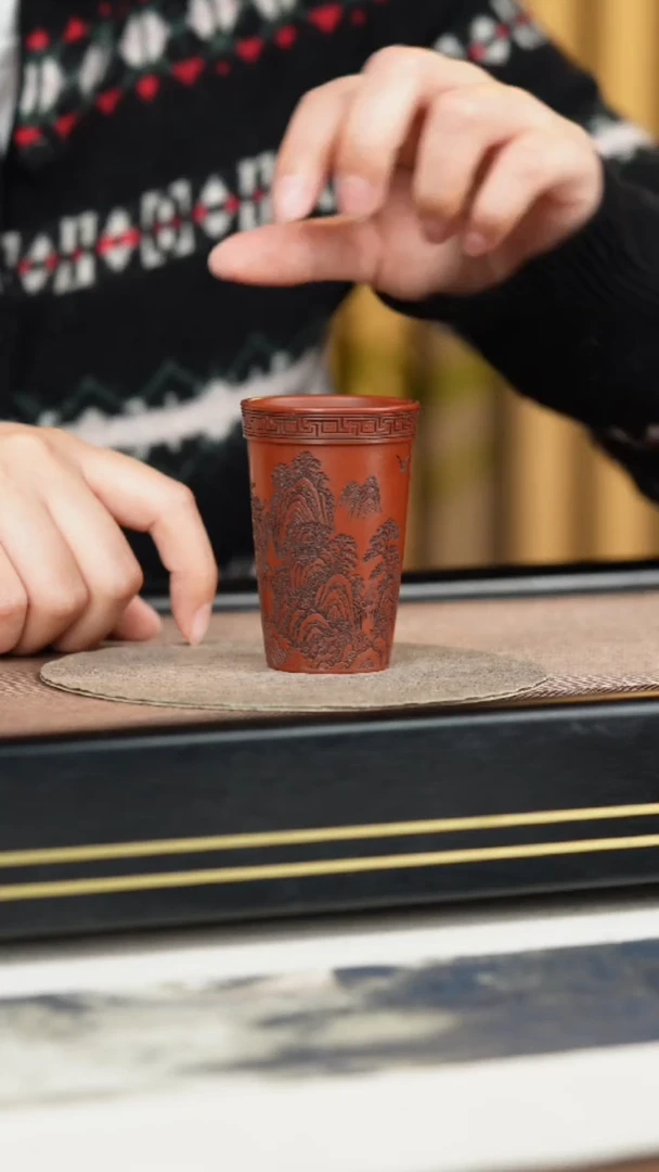 茶杯紫砂宜兴原矿紫砂全手工龙血砂闻香主人杯品茗杯