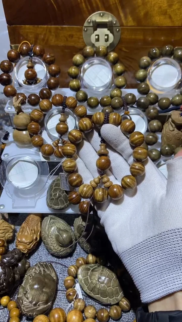 【闪购商品】楠木（金丝楠）手串/手链金丝楠枯木1.5水波文玩手串