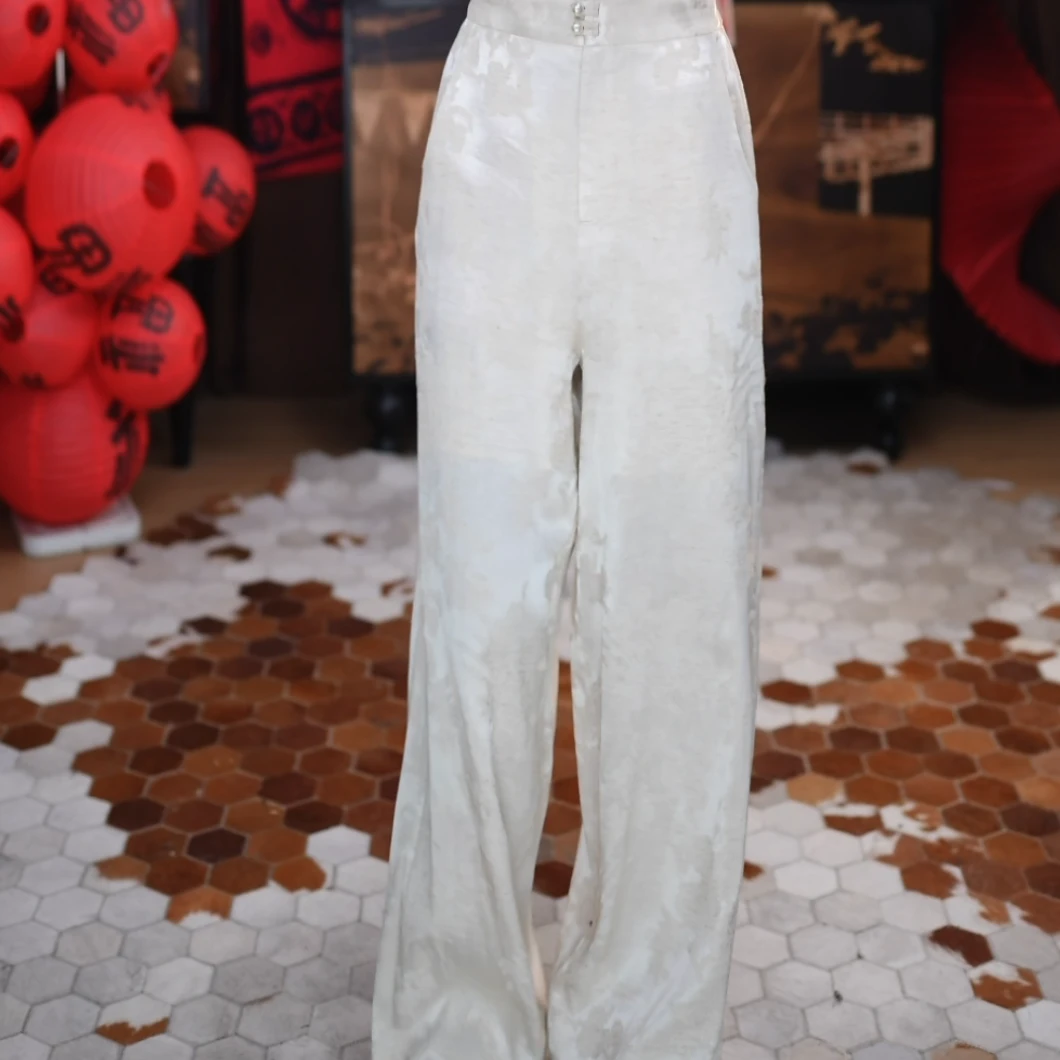 B【佑辰】新中式时尚松紧腰显瘦国风百搭宽松复古休闲设计师裤子