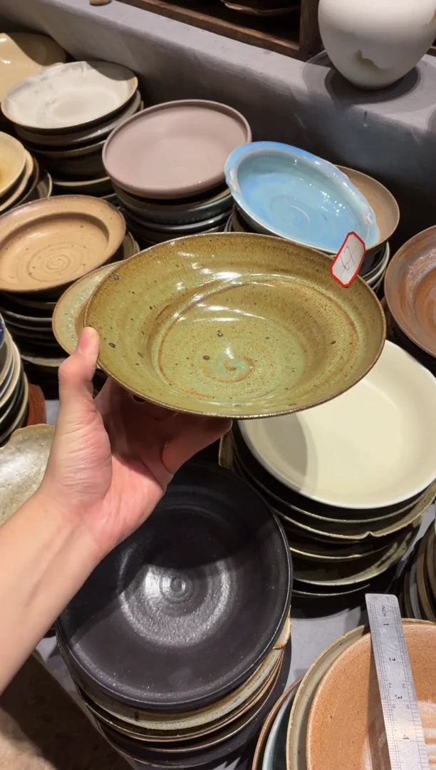 瓷片@***妈67鹧鸪斑手工深盘1个