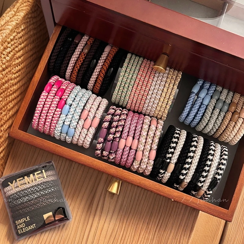 芝麻色罐装高弹力橡皮筋头绳女扎头发耐用发绳新款夏季简约发圈头