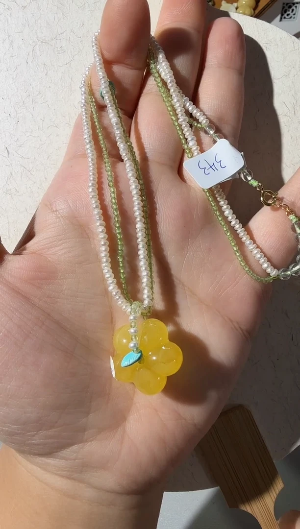 【闪购商品】蜜蜡项链未镶嵌蜜蜡花朵项链