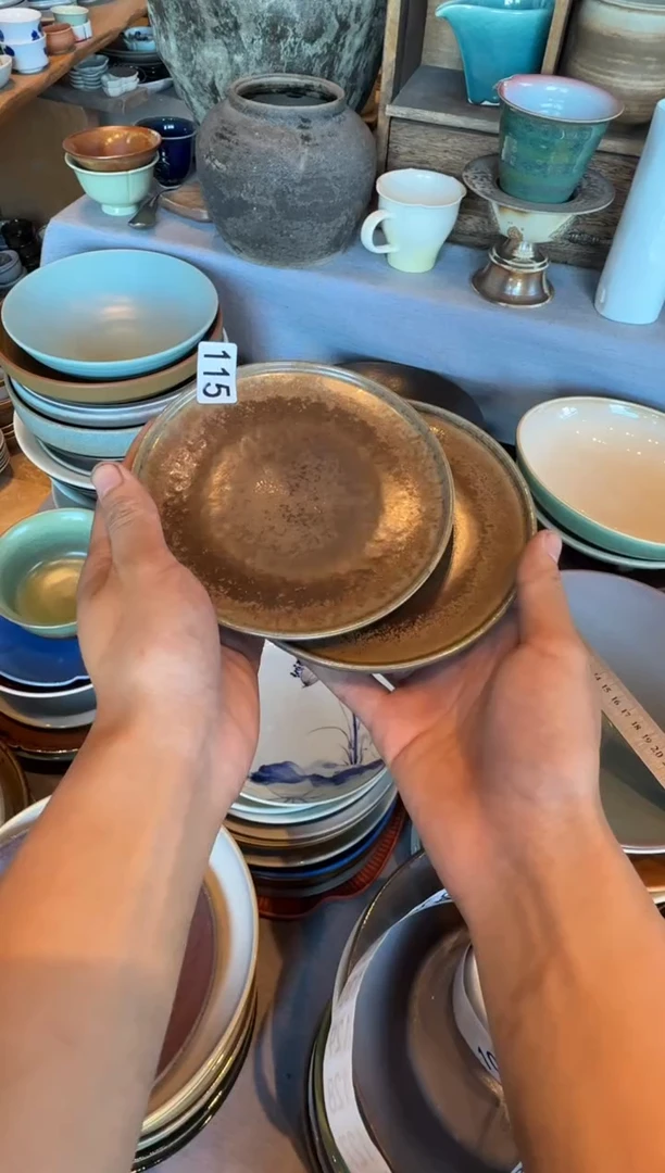 瓷片115，窑变远山碟圆碟2只