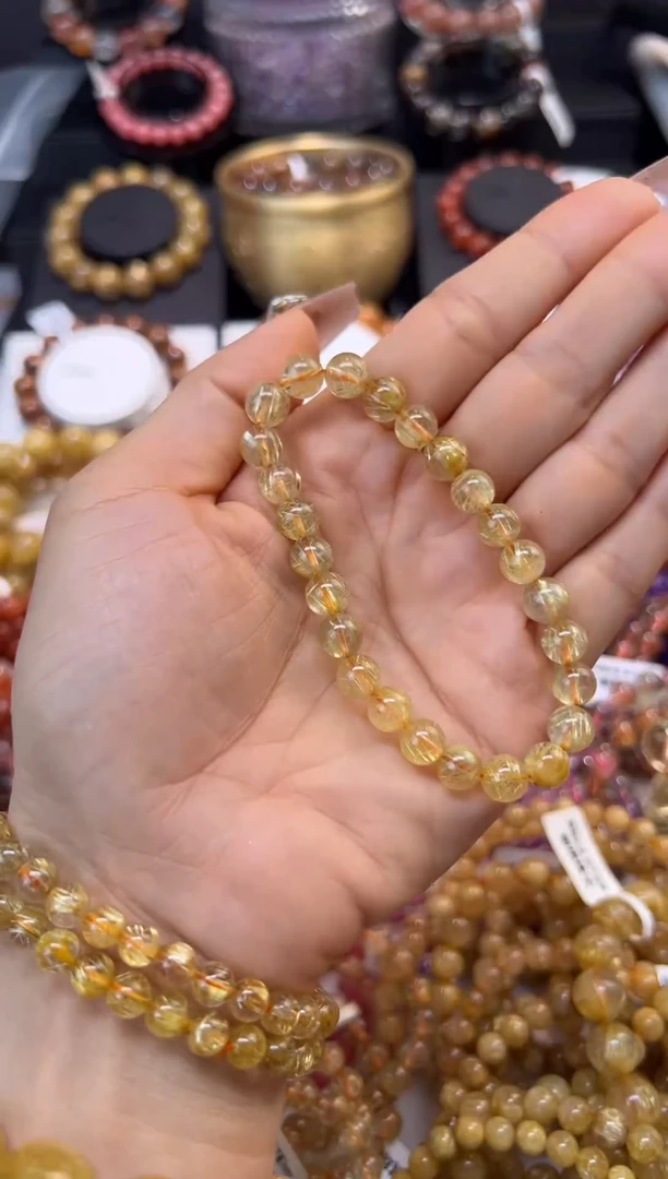 未镶嵌手串水晶金发晶7.7mm+