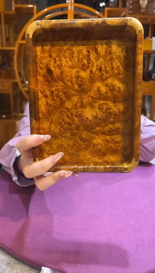 黄金色留疤迷你茶盘20公分