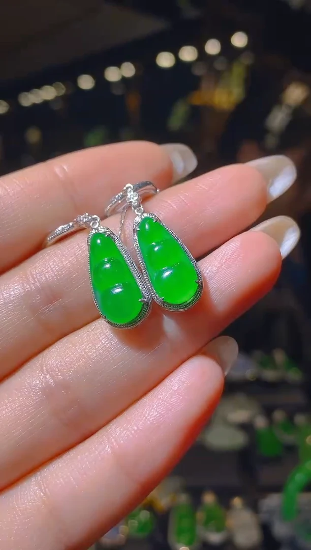 【闪购商品】翡翠耳饰18K金镶嵌036