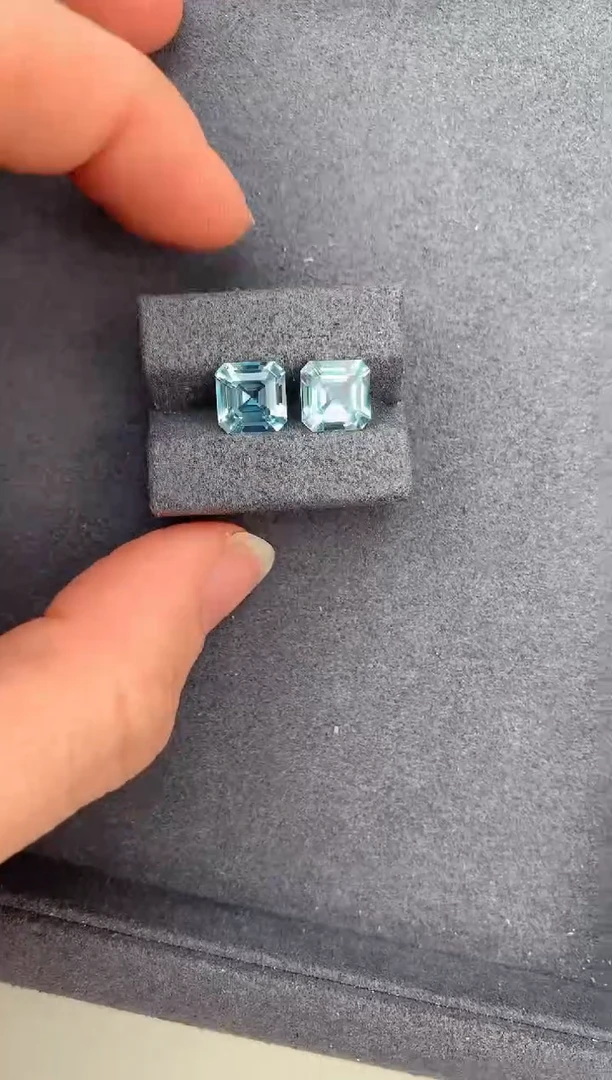 【闪购商品】海蓝宝石裸石未镶嵌3.4ct海蓝宝石配对