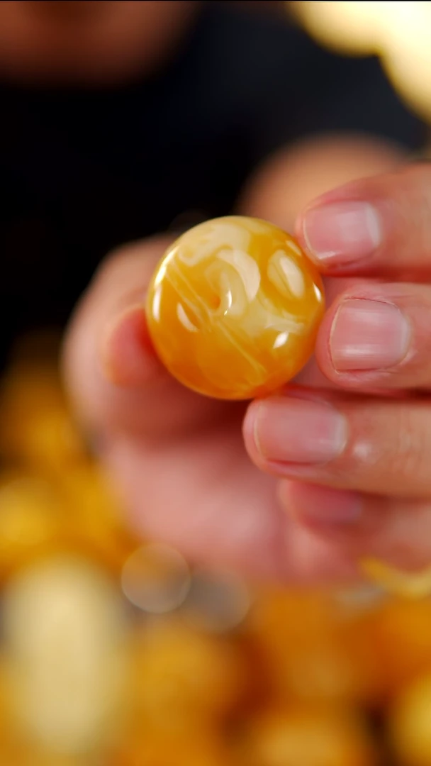 裸石琥珀未镶嵌焦皮料妖花平安扣14.5