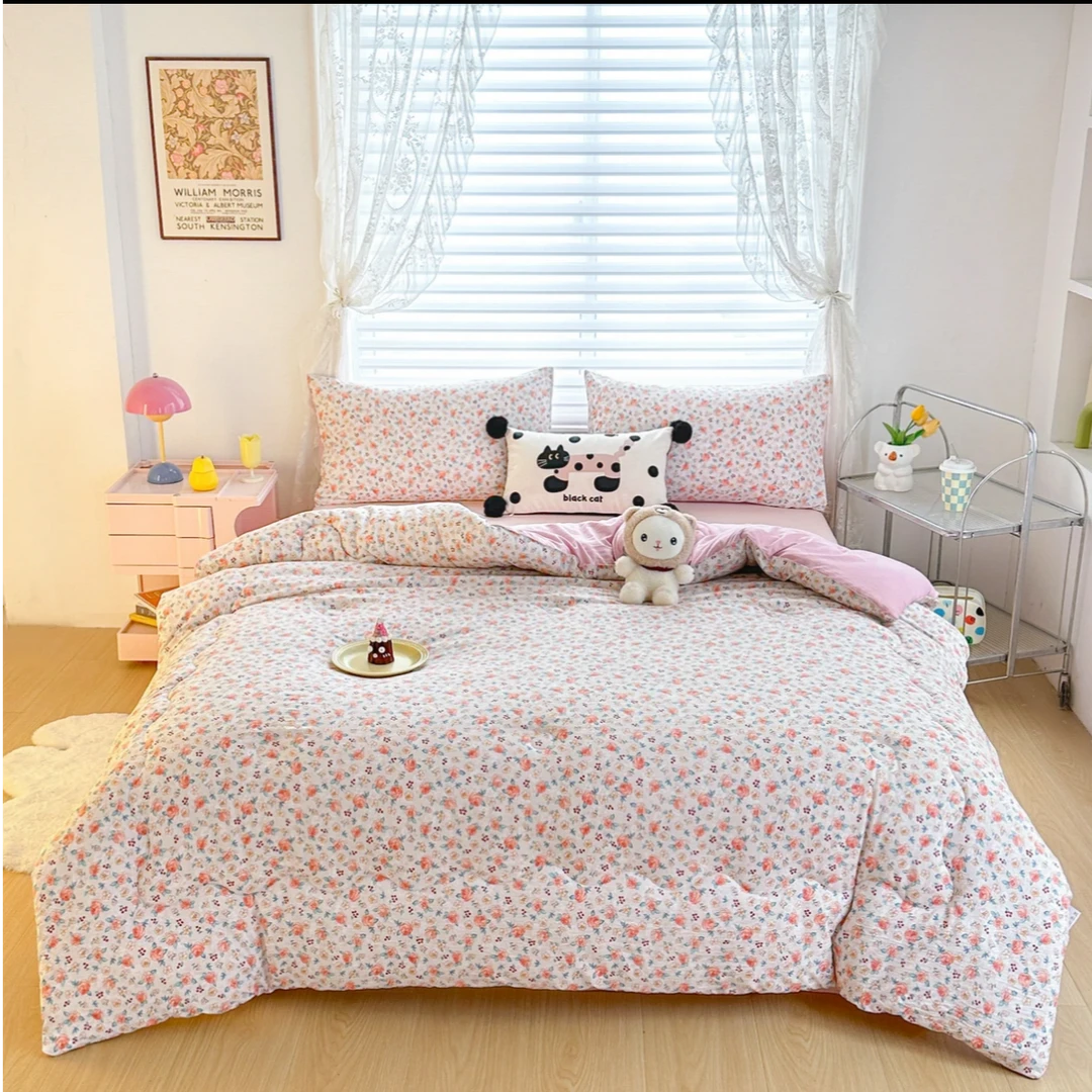 新款精品水洗棉夏凉被--花漫香