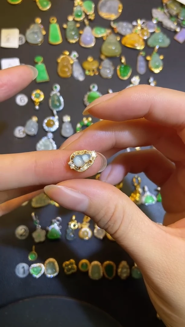 吊坠(不含链)银S925镶嵌翡翠1