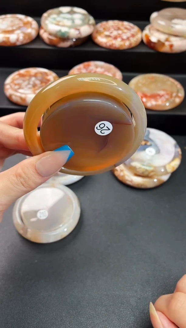 手镯玛瑙/玉髓未镶嵌石英质玉58圈57/58带(赠送镯心)