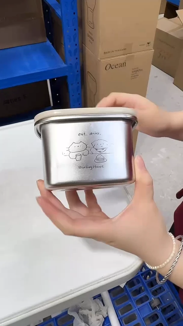 瓷片米白色三明治500ml