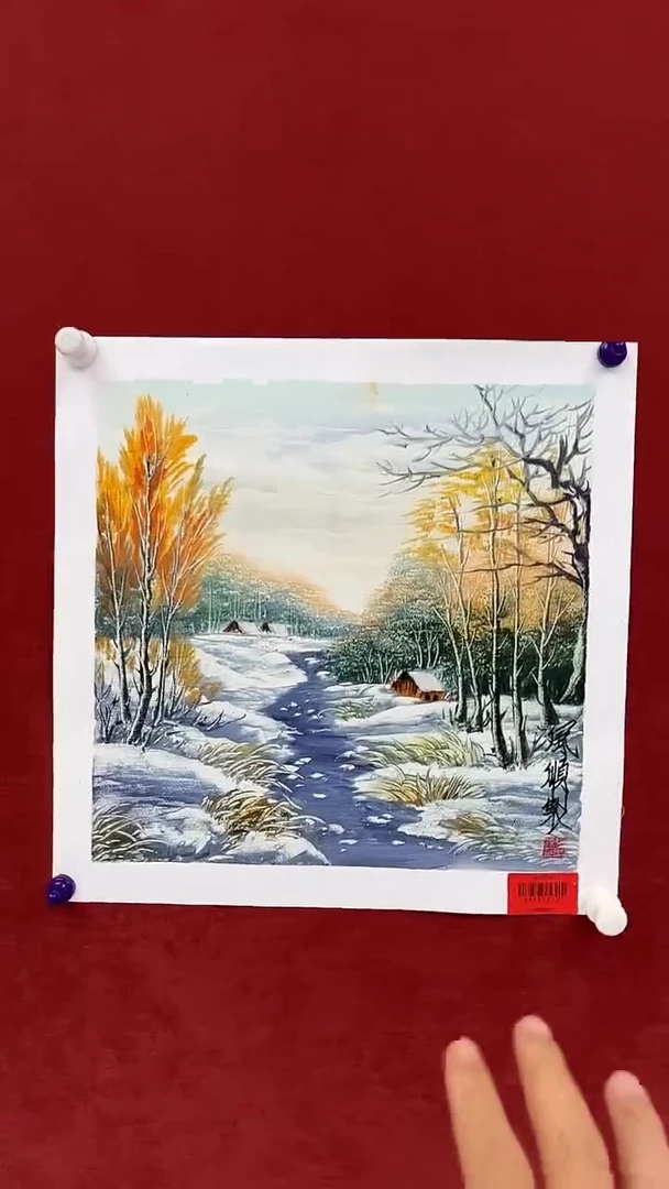 国画油画杨风顺-1平尺-山水