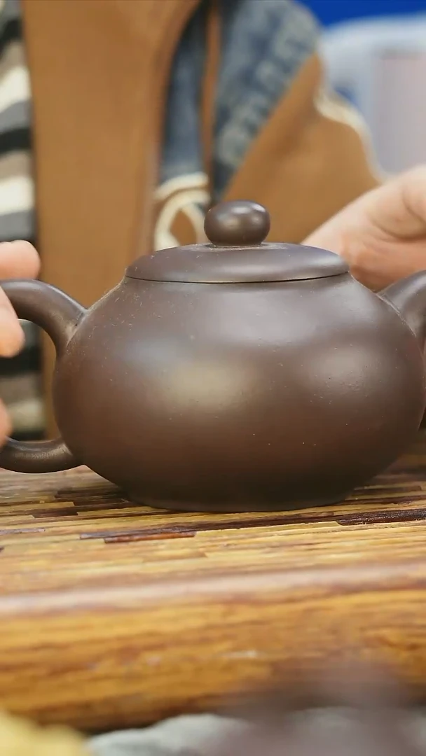 茶壶紫砂老紫泥超大品圆珠