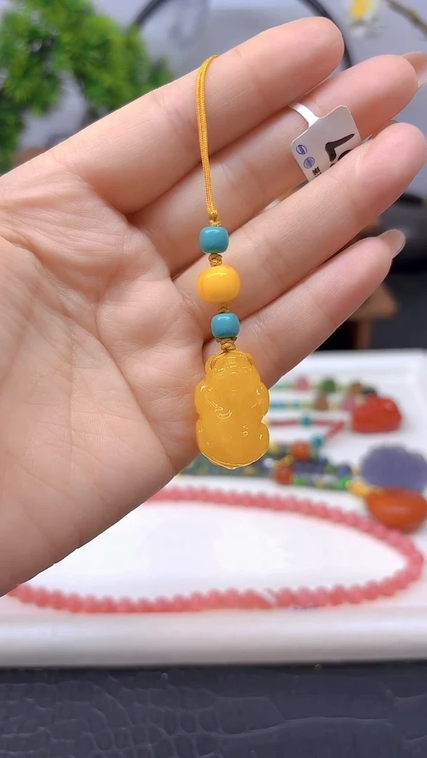 蜜蜡套链未镶嵌手机挂T67