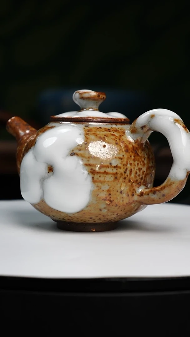 【闪购商品】吴远中未名窑蒙涛金银彩堆釉志野