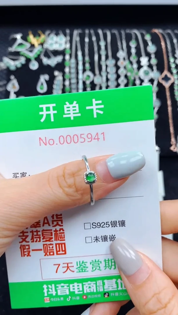 翡翠银S925镶嵌颈饰5941