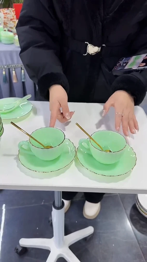 【闪购商品】瓷片玉瓷咖啡杯二套