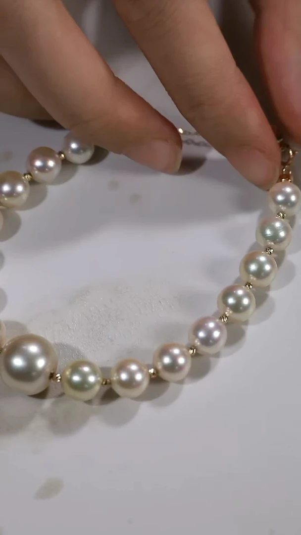 18K金镶嵌手链海水珍珠金珠akoya星光款式手链