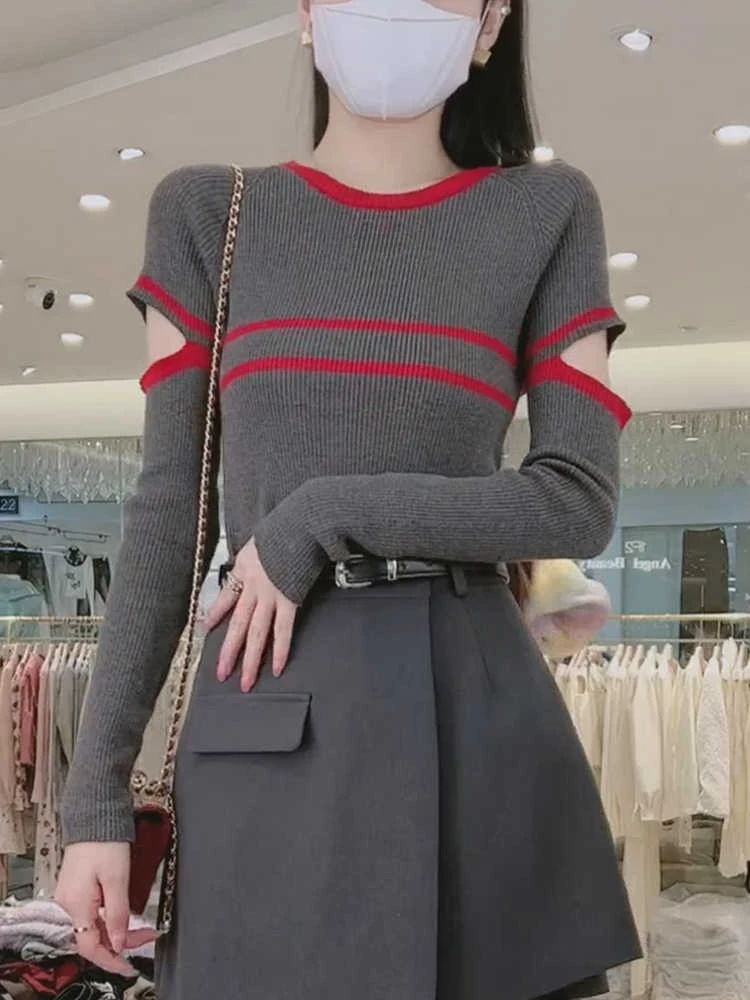 秋季套装女2025新款高级感洋气微胖mm针织衫毛衣显瘦短裙裤两件套