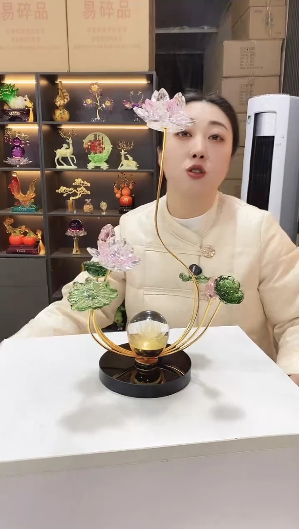 新款大号荷塘月色摆件