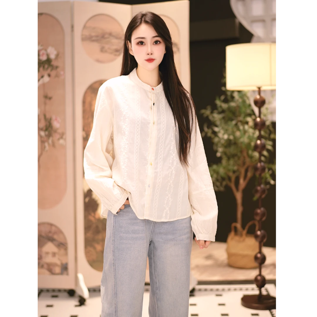 【琴琴专属】新款春季圆领别致甜美奶乖不扎人上衣减龄漂亮小衫