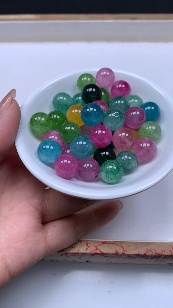 未镶嵌散珠碧玺C828 彩虹碧玺12mm8颗10元