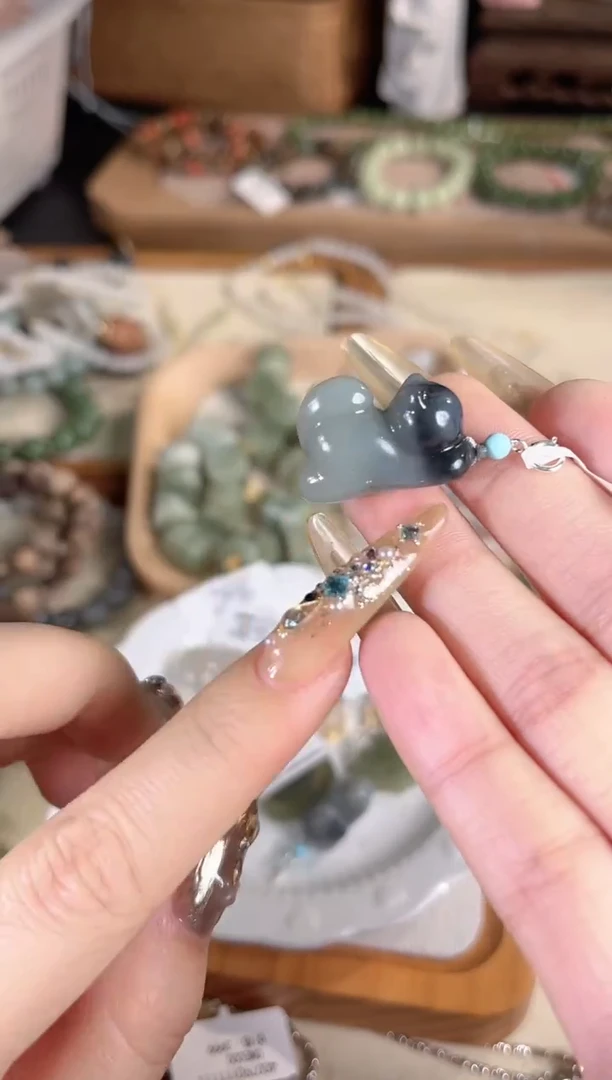 吊坠(不含链)银S925镶嵌和田玉多样性发其一孤品默认微瑕